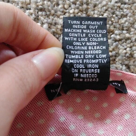 New York & Company Pink Polka Dot Flutter Sleeve Blouse - Picture 5 of 5